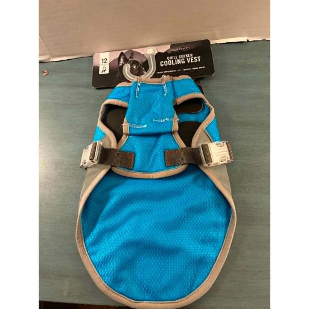 Canada Pooch Chill Seeker Cooling Vest Dog Size 12 Blue Evaporative Mesh